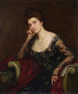 WIRGMAN Theodore Blake 1848-1925,Ritratto di signora,1907,Galleria Pananti Casa d'Aste IT 2023-09-15