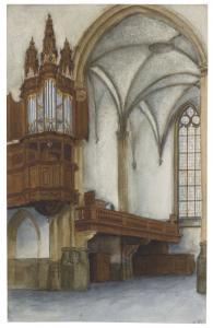 WIRIX Victoire 1875-1938,VIEW OF THE ORGAN IN THE NIEUWE KERK, AMSTERDAM,Sotheby's GB 2014-04-29