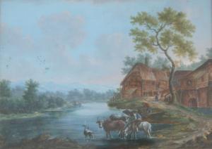 WIRSING C.JOHANN CHRISTIAN 1767-1805,RIVER LANDSCAPES WITH PASTORAL SCENES,Lawrences GB 2013-10-18