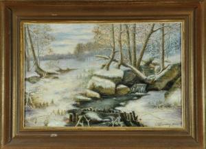 WIRSING Carl 1800-1900,Bachlauf im Winter,1919,Allgauer DE 2017-07-05