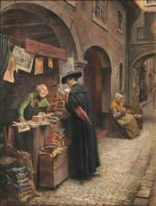 WIRTH Anna Marie 1846-1922,At the Bookseller,Stahl DE 2020-11-28