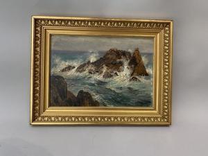 WIRTH Henri Prosper 1869-1947,Rochers battus par les vagues,1914,Kapandji Morhange FR 2023-07-12