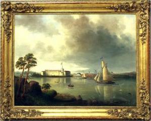 WISTRÖM Alfred,Blick auf die Vaxholm-Festung in den Schärengärten,1860,Reiner Dannenberg 2019-12-05