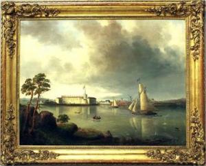 WISTRÖM Alfred,Blick auf die Vaxholm-Festung in den Schärengärten,1860,Reiner Dannenberg 2019-06-20