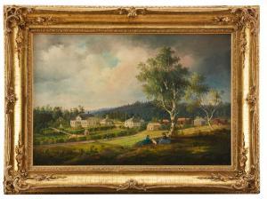 WISTRÖM Alfred 1833-1873,Vy över Fullersta Gård,1864,Uppsala Auction SE 2021-09-14