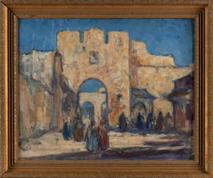 WITHERSTINE Donald Frederick 1896-1961,Moroccan village scene with figures,Eldred's US 2023-07-28