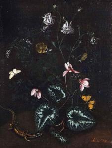 WITHOOS Alida 1659-1715,A forest floor with aquilegia,Christie's GB 2014-11-25