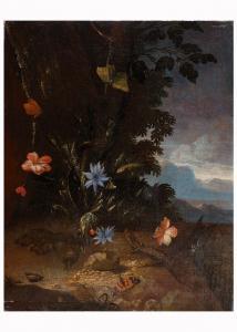 WITHOOS ALIDA 1660-1715,Waldbodenstillleben mit Kornblumen und ähren vor F,Leo Spik DE 2007-06-07