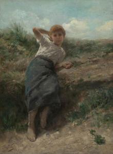 WITKAMP Ernst Sigismund 1854-1897,Girl in the dunes,Bernaerts BE 2018-06-19