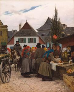 WITKIEWICZ Stanislaw 1851-1915,Town's market,1882,Desa Unicum PL 2020-06-25