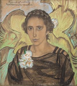 WITKIEWICZ WITKACY Stanislaw Ignacy 1885-1939,Portrait of a woman, with a braided ,1924,Desa Unicum 2024-02-22