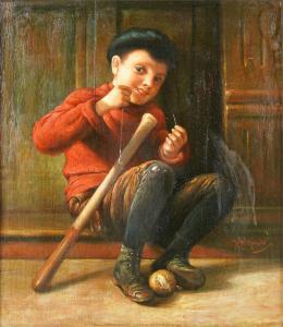 WITKOWSKI Karl 1860-1910,Boy with Ball and Bat,Abell A.N. US 2023-01-26