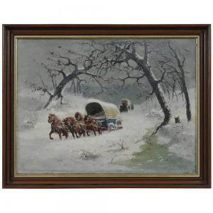 WITMAN C.F 1800-1800,Winter in Michigan,19th century,Brunk Auctions US 2017-09-16