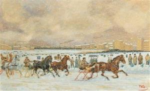 WITT Franz 1864,A horse sleigh race,Palais Dorotheum AT 2018-10-02