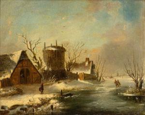 WITTE Johann Jacob 1816-1894,Dutch wintry landscape,1869,Nagel DE 2021-06-09