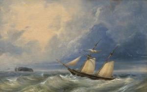 WITTE Johann Jacob 1816-1894,Stürmische See vor Helgoland,1849,Galerie Bassenge DE 2019-05-30