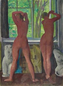 WITTE Kurt 1882-1959,Zwei Mädchen vor geöffnetem Atelierfenster in Kass,Lempertz DE 2015-05-29