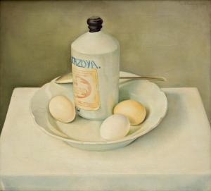 WITTENBERG Jan Hendrik W.,A still life with a soya bottle and eggs on a whit,Venduehuis 2023-05-24