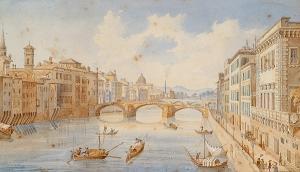 WITTING Gustavo 1827,River arno, florence,1850,Bonhams GB 2003-07-22