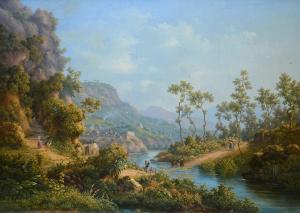 WITTING Walter Günther J.,Paesaggio con fiume, 1861,1861,Galleria Pananti Casa d'Aste 2022-10-21