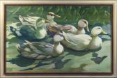 WITTLINGER H 1900-1900,Fünf Enten auf einem zugewachsenen Weiher,Bloss DE 2015-10-05