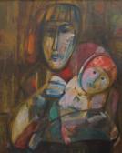 WITZ Ignacy 1919-1971,Mother and child,1963,Wright Marshall GB 2016-11-08