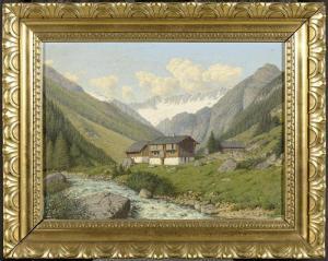 WITZIG ERNEST 1928-1989,Swiss landscape with mountains and chalets,1912,Galerie Koller CH 2009-06-16