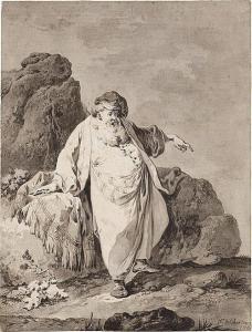 WOCHER Tiberius Domenikus 1728-1799,Felsige Landschaft mit Orientalen,Galerie Bassenge DE 2017-12-01