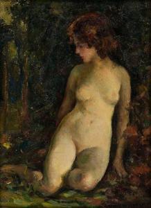 WOELFLE Arthur William 1873-1936,Seated Nude,1925,Swann Galleries US 2020-09-17