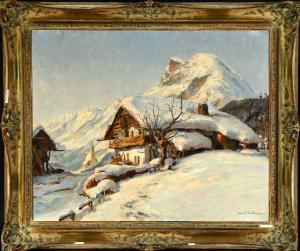 WOHNER Louis 1888-1958,Gehöft im Schnee,Allgauer DE 2023-01-13