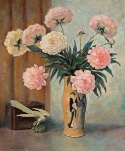 WOJCIECHOWSKA GRABSKA Zofia 1905-1992,Peony In Japanese Vase,1977,Agra-Art PL 2011-06-12