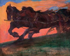 WOJTKIEWICZ Witold 1879-1909,HORSES,1907,Agra-Art PL 2024-03-17