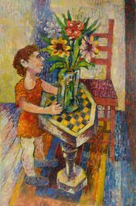 WOLCHONOK Louis 1898-1973,Woman and Flowers,Rachel Davis US 2023-03-25