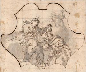 WOLCKER Johann Georg 1700-1766,Entwürfe für Heiligendarstellungen mit der Ers,1731,Galerie Bassenge 2022-06-03