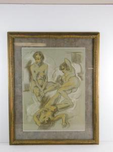 WOLCOTT Harold C 1898-1977,three female nudes,20th century,Winter Associates US 2020-06-08