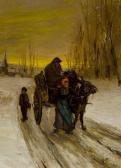 WOLF Andéal 1859-1932,A winter scene with horse drawn cart and figures,Quinn's US 2009-09-19