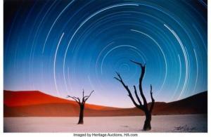 WOLFE Art 1951,Star Trails Over Camel Thorn, Namib-Naukluft Park, Namibia,Heritage US 2021-08-11
