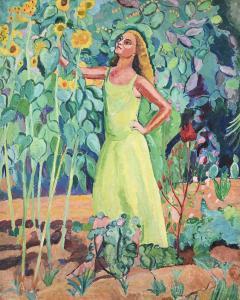 WOLFE Edward 1897-1982,GIRL IN A GARDEN WITH SUNFLOWERS,Dreweatts GB 2023-10-25