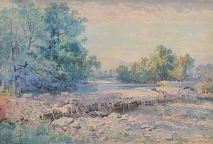 WOLFE George 1834-1890,River landscape with weir,Peter Wilson GB 2022-07-21