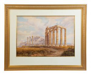 WOLFENSBERGER Johann Jacob 1797-1850,Acropolis - Temple of Zeus,Hindman US 2022-01-19