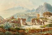 WOLFENSBERGER Johann Jacob 1797-1850,Das antike Theater in Taormina,Dobiaschofsky CH 2023-11-08