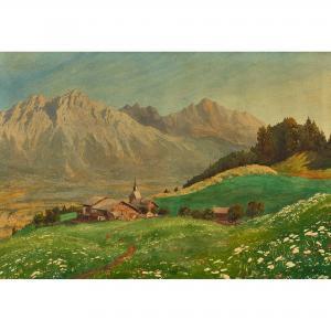 WOLFF de Giorgio 1900-1900,Berglandschaft mit Weiler,Dobiaschofsky CH 2017-11-08