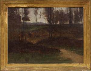 WOLFF Gustave 1863-1935,Road to the Creek,1900,CRN Auctions US 2020-03-15
