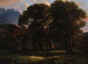 WOLPERDING Friedrich Ernst 1815-1888,Evening scenery with sunshine,1869,Bruun Rasmussen 2022-09-12