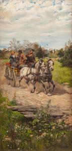 WOLSKI Stanislaw Polian 1859-1894,Spring carriage ride,1882,Desa Unicum PL 2023-03-16