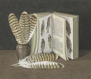 WOLSTENHOLME JONATHAN,Still life with an open book on falconry and a pot,1995,Christie's 2017-12-15