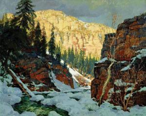 WOLTON Alan 1934,Sun and Snow Oak Creek Canyon,Scottsdale Art Auction US 2023-08-26