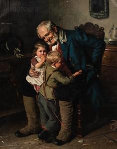 WOLTZE Berthold 1829-1896,Hug From Grandpa,Skinner US 2021-11-18