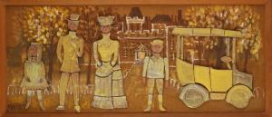 WONDRAUSCH Mary,Portrait of an Edwardian Family with their Car out,1977,Ewbank Auctions 2023-03-23