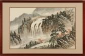 wong an yen 1900-1900,Depicting a scholar in a waterfall landscape,Eldred's US 2009-04-21